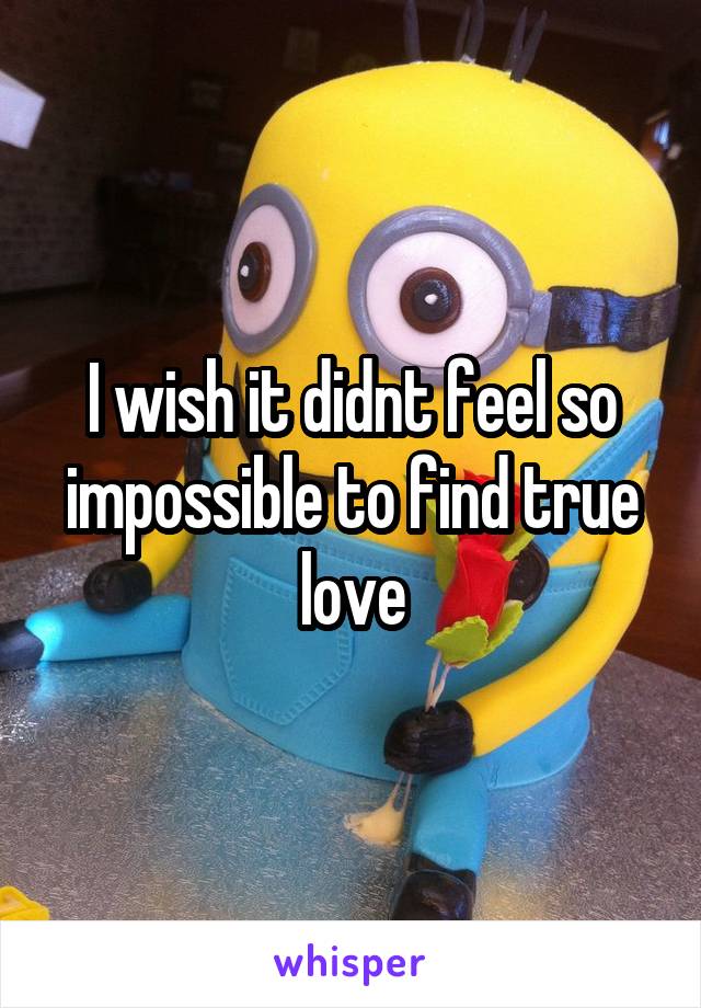I wish it didnt feel so impossible to find true love