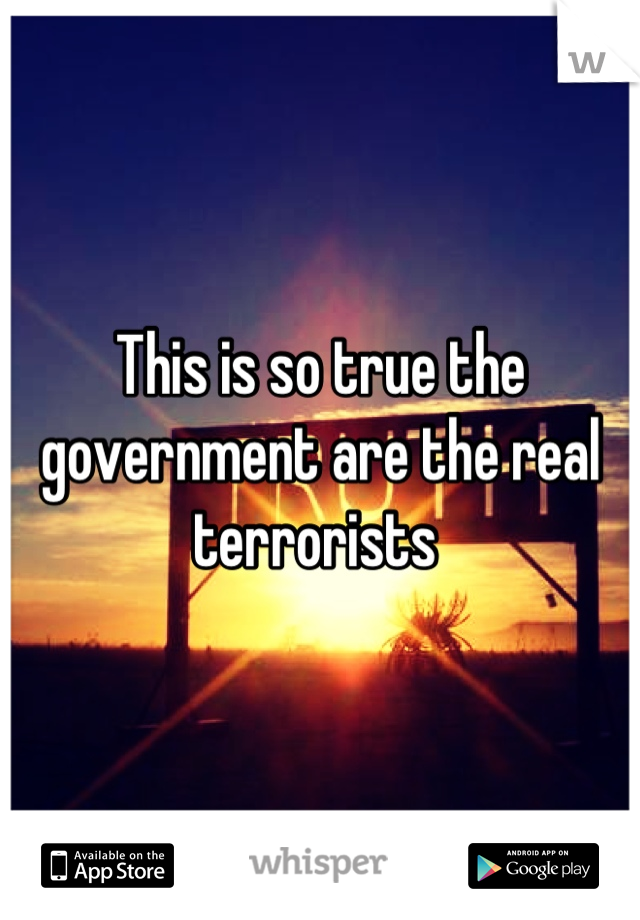 This is so true the government are the real terrorists 