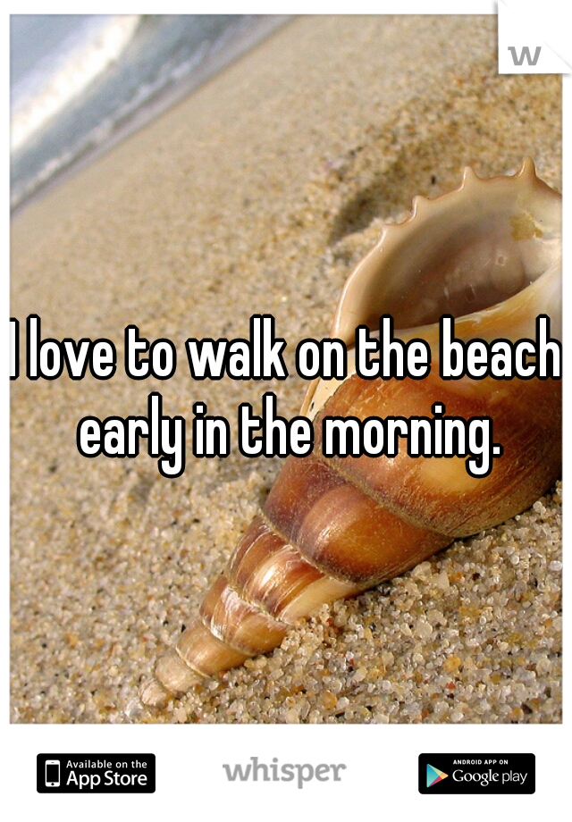 I love to walk on the beach early in the morning.
