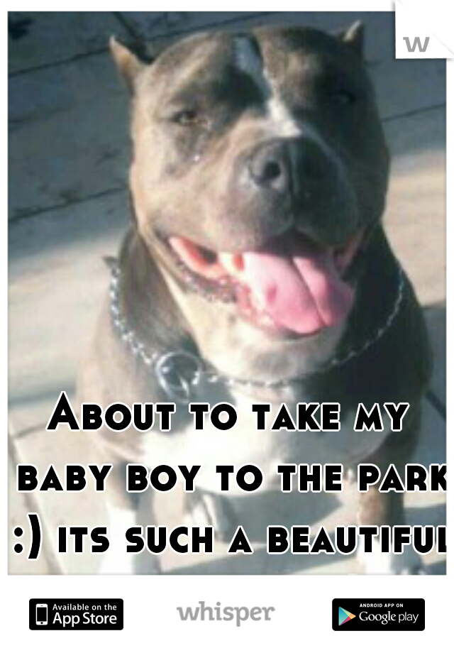 About to take my baby boy to the park :) its such a beautiful day today :)