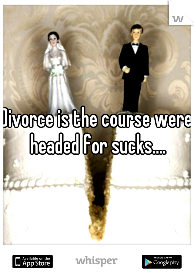 Divorce is the course were headed for sucks....