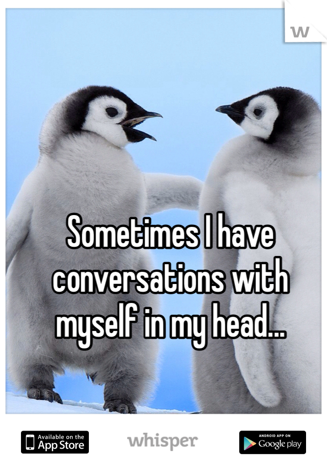 Sometimes I have conversations with myself in my head...