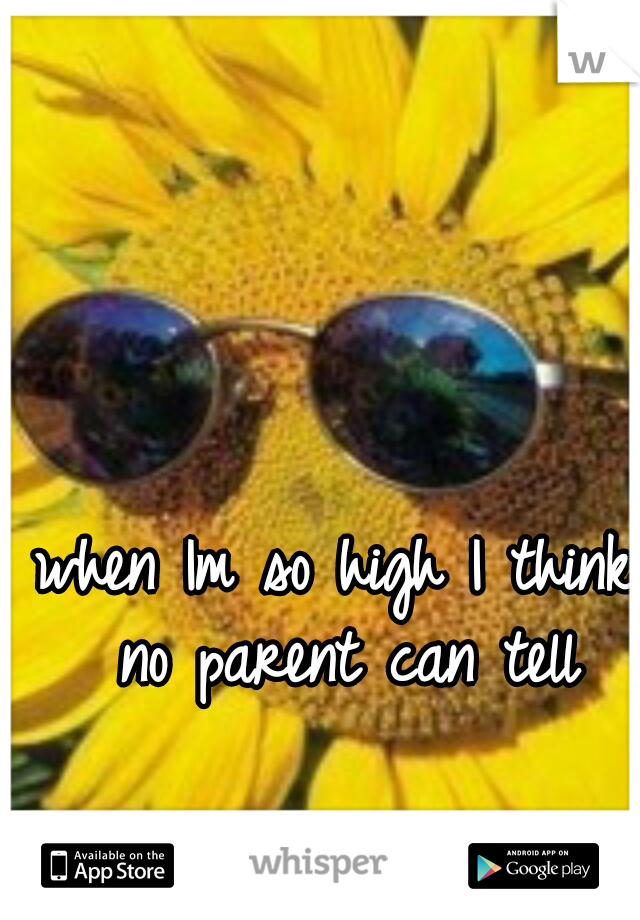 when Im so high I think no parent can tell