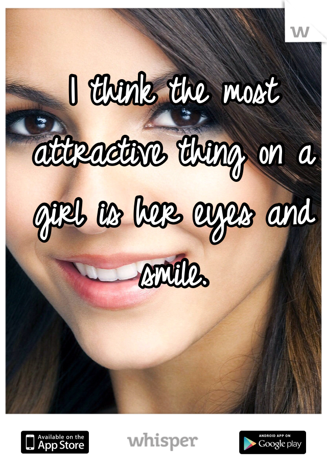 I think the most attractive thing on a girl is her eyes and smile. 