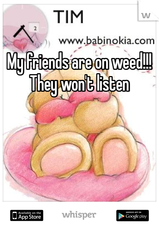 My friends are on weed!!! They won't listen 