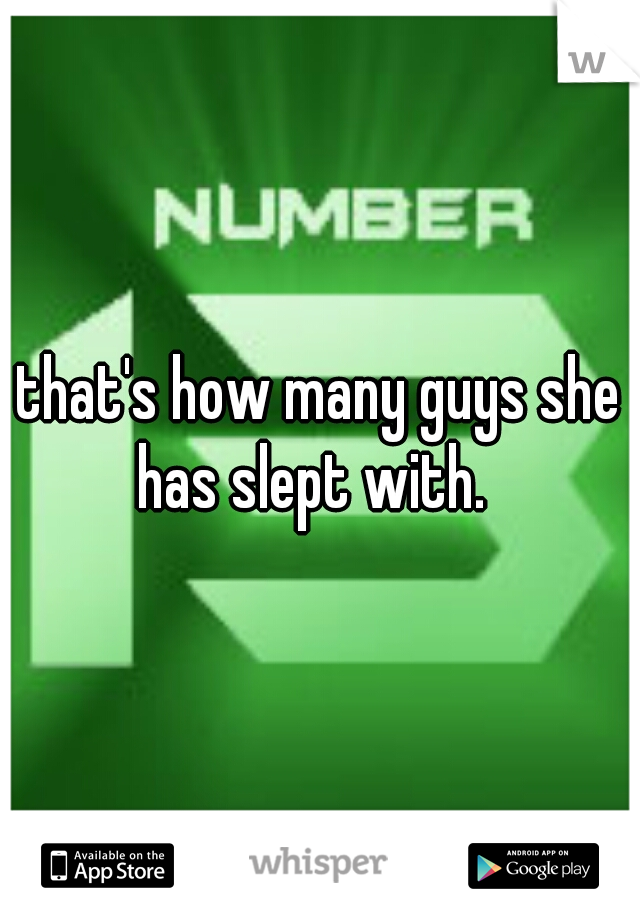 that's how many guys she has slept with.  