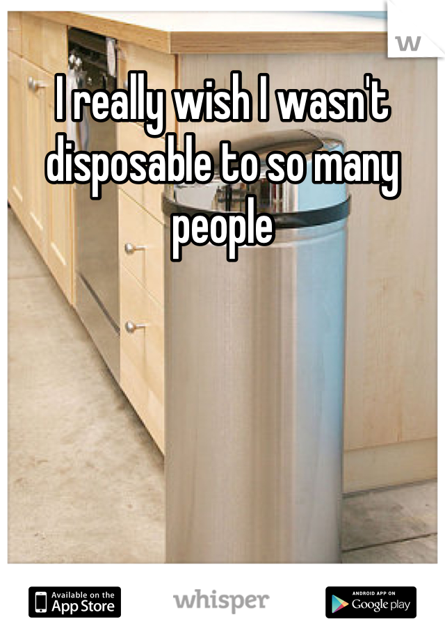 I really wish I wasn't disposable to so many people
