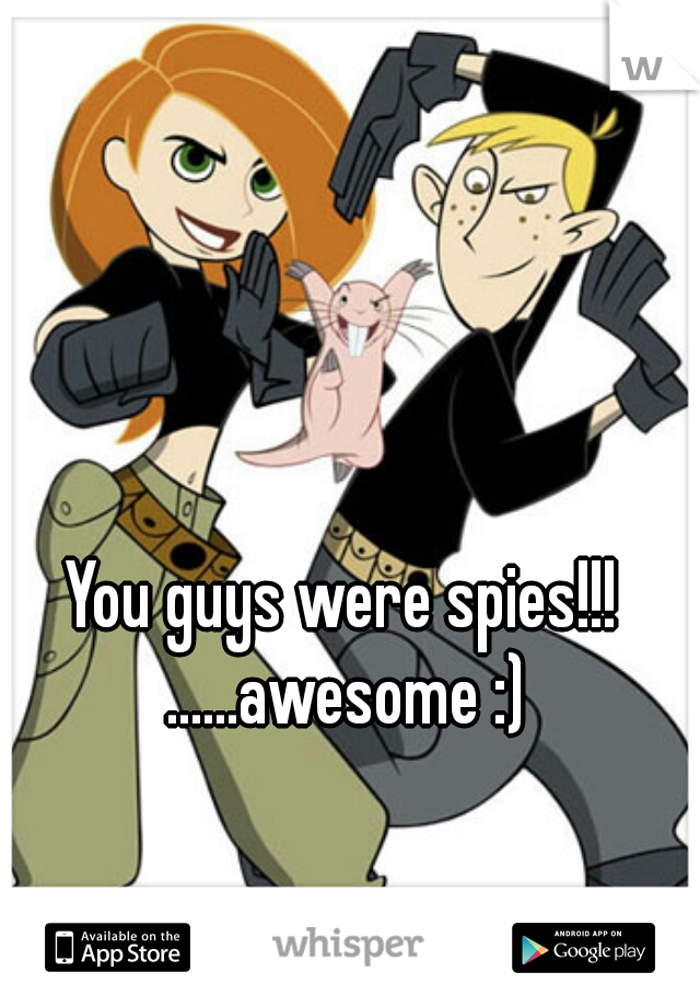 You guys were spies!!! ......awesome :)