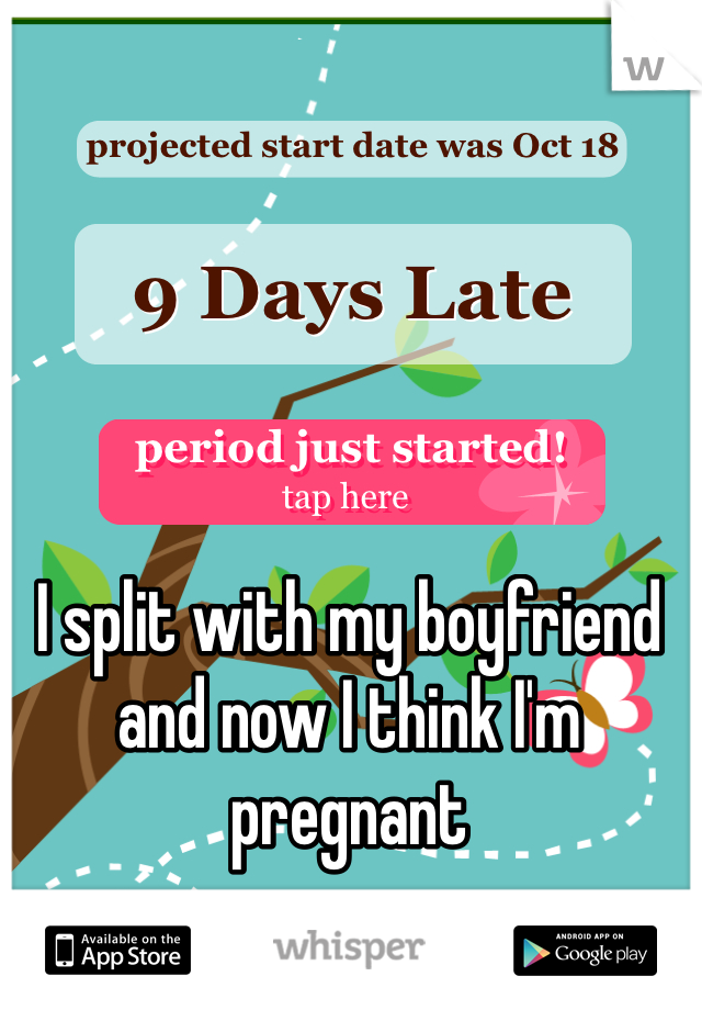 I split with my boyfriend and now I think I'm pregnant