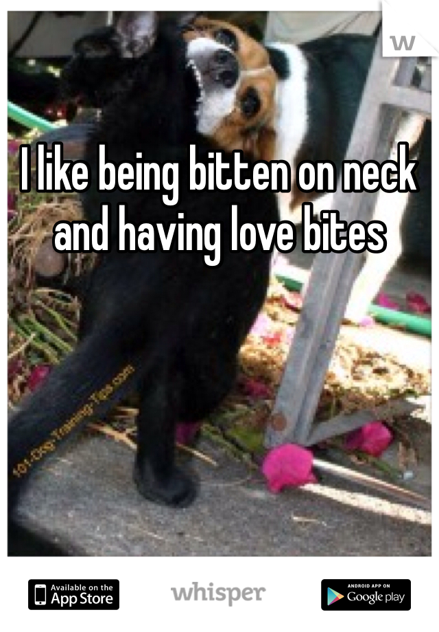 I like being bitten on neck and having love bites 