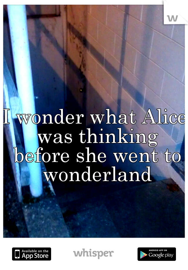 I wonder what Alice was thinking before she went to wonderland