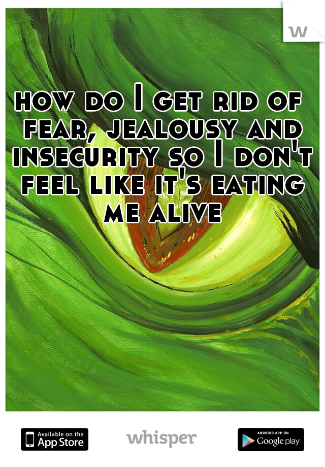 how do I get rid of fear, jealousy and insecurity so I don't feel like it's eating me alive