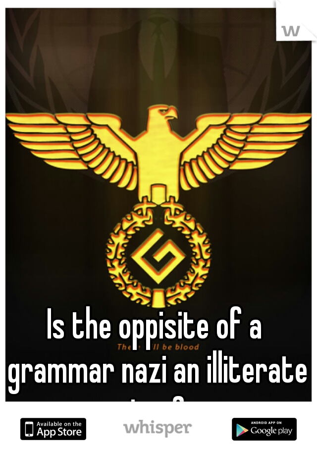 Is the oppisite of a grammar nazi an illiterate jew?