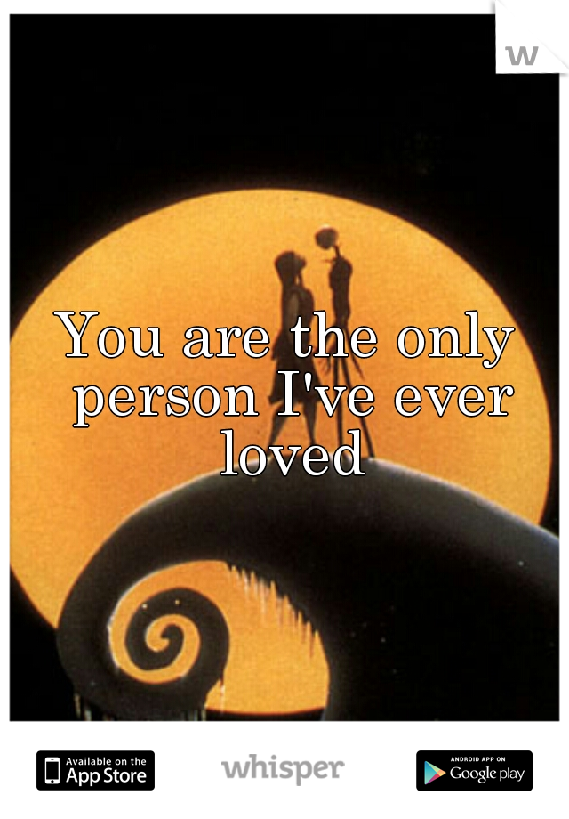You are the only person I've ever loved