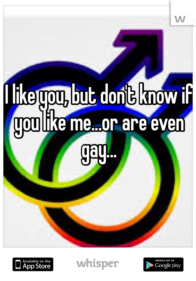 I like you, but don't know if you like me...or are even gay...
