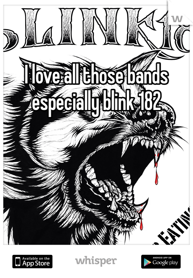 I love all those bands especially blink 182
