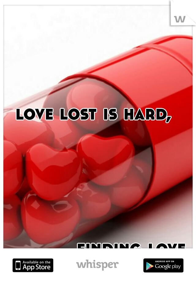love lost is hard,
                                                                                                                                                     finding love can be even harder.