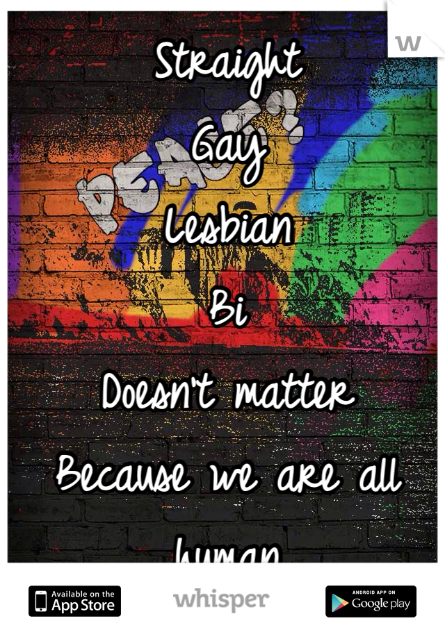 Straight
Gay
Lesbian
Bi
Doesn't matter 
Because we are all human 