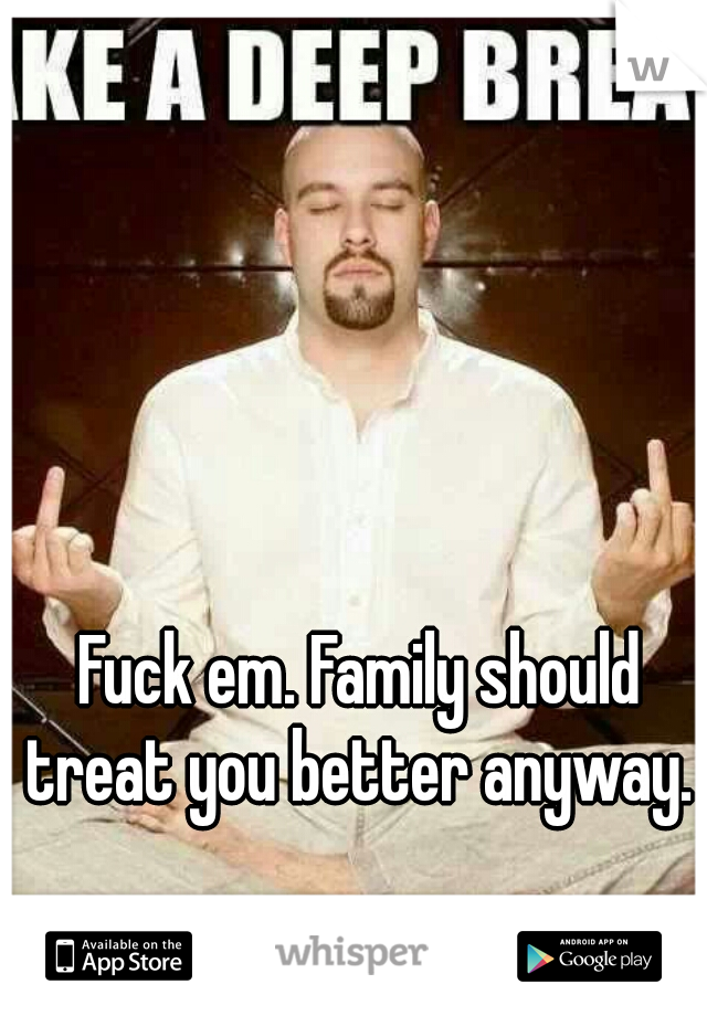 Fuck em. Family should treat you better anyway. 