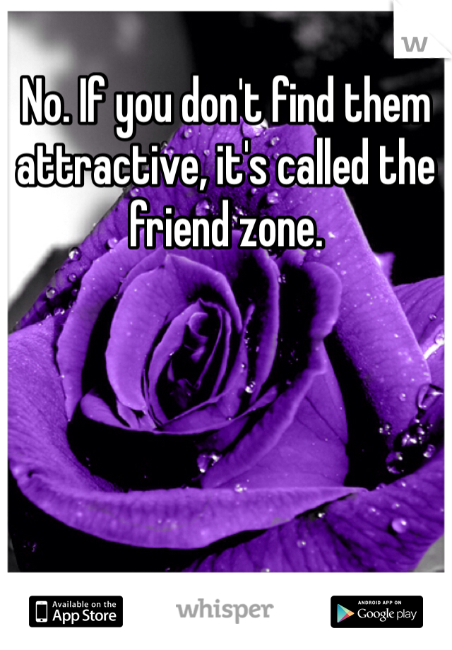 No. If you don't find them attractive, it's called the friend zone.