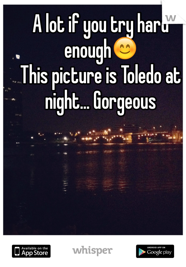 A lot if you try hard enough😊 
This picture is Toledo at night... Gorgeous