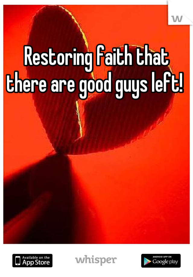 Restoring faith that there are good guys left! 
