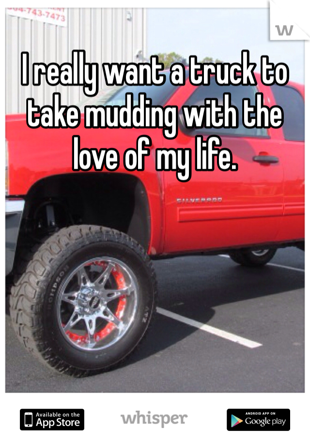 I really want a truck to take mudding with the love of my life. 
