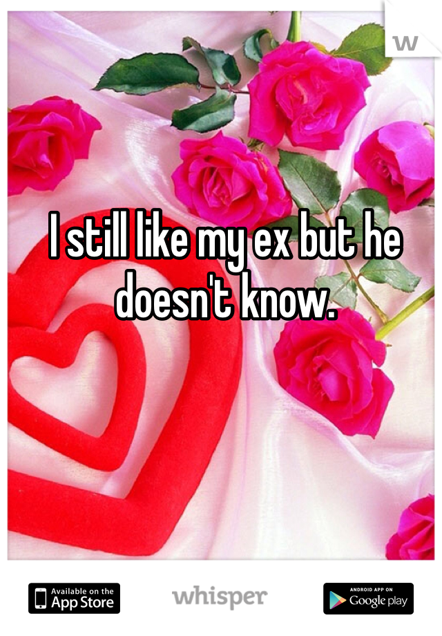 I still like my ex but he doesn't know. 