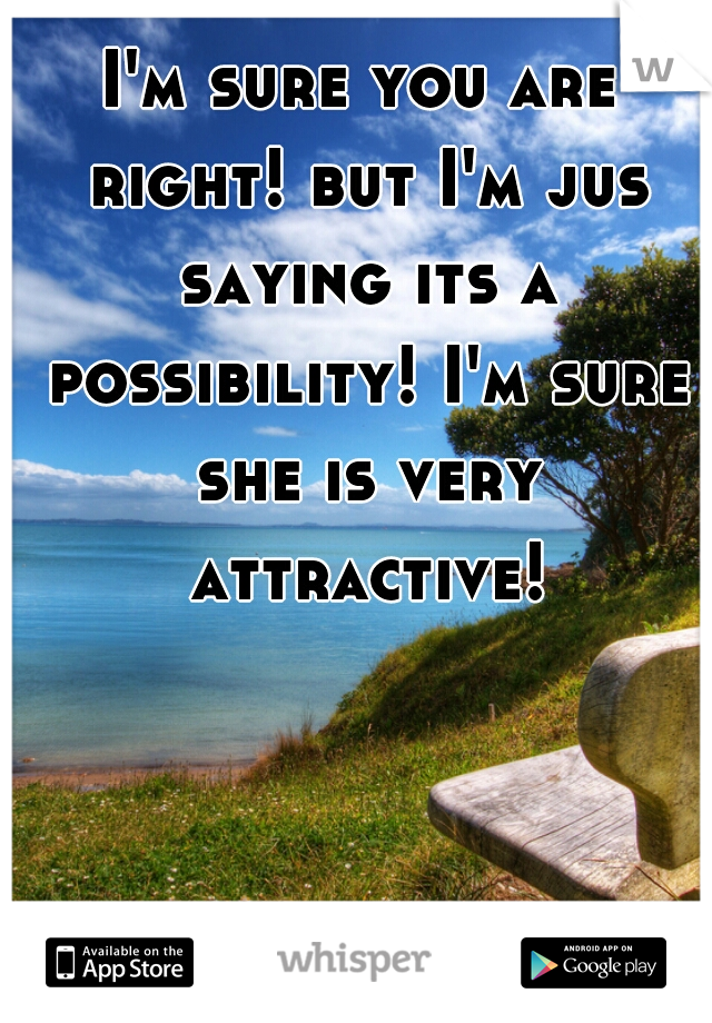 I'm sure you are right! but I'm jus saying its a possibility! I'm sure she is very attractive!