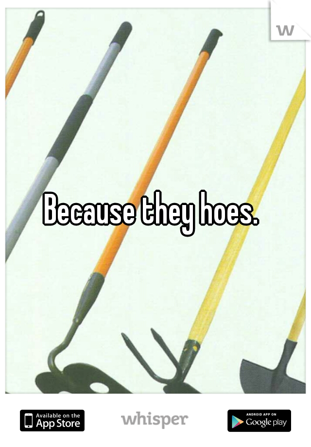 Because they hoes. 