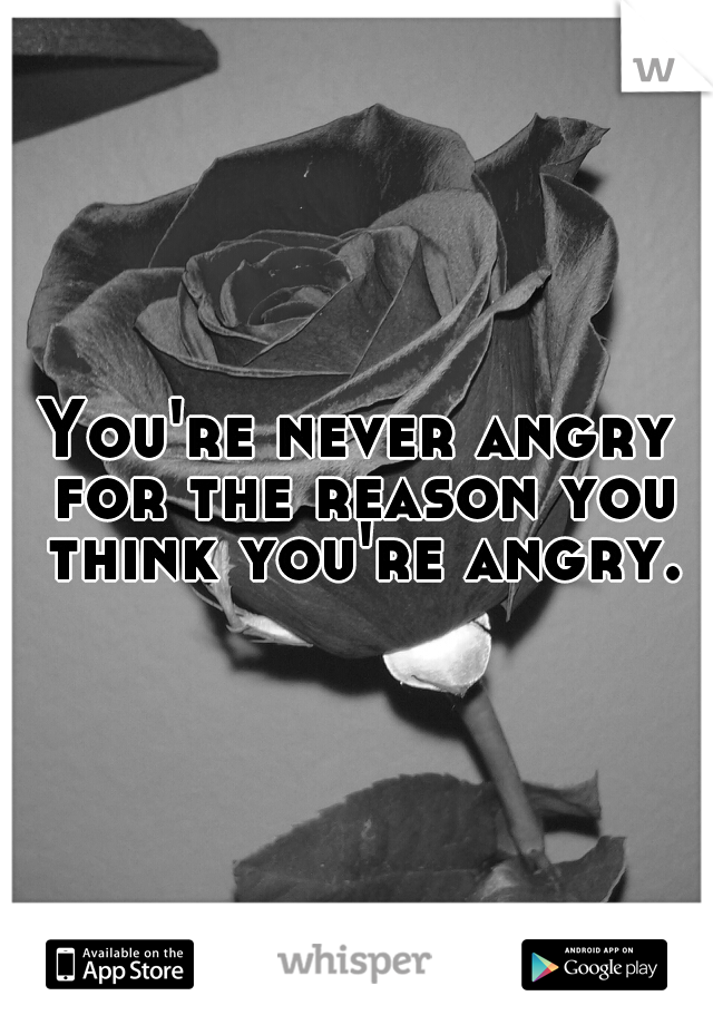 You're never angry for the reason you think you're angry.