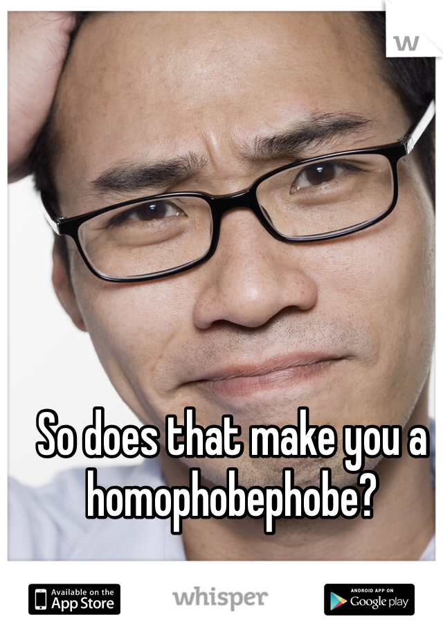 So does that make you a homophobephobe?