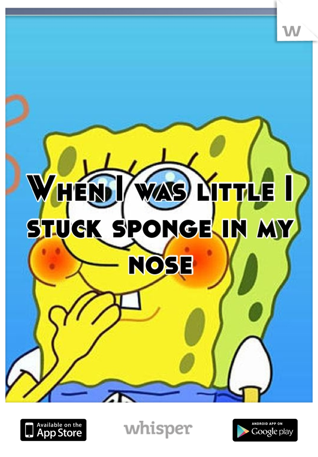 When I was little I stuck sponge in my nose
