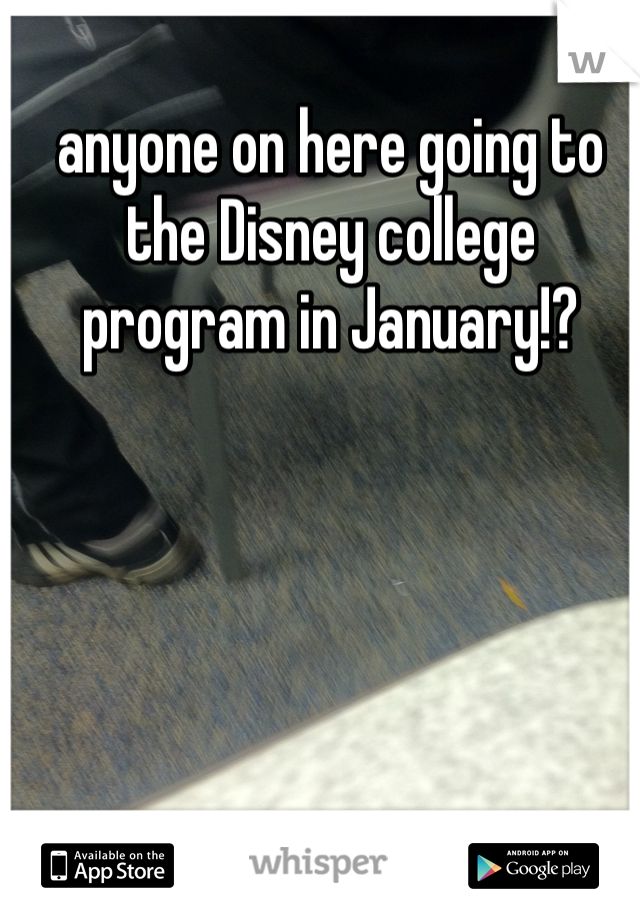anyone on here going to the Disney college program in January!? 