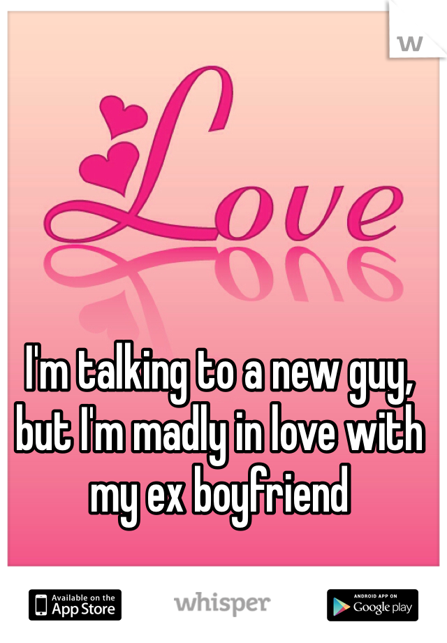 I'm talking to a new guy, but I'm madly in love with my ex boyfriend
