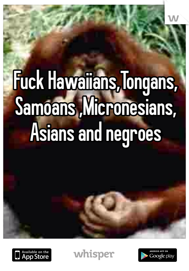 Fuck Hawaiians,Tongans, Samoans ,Micronesians, Asians and negroes 