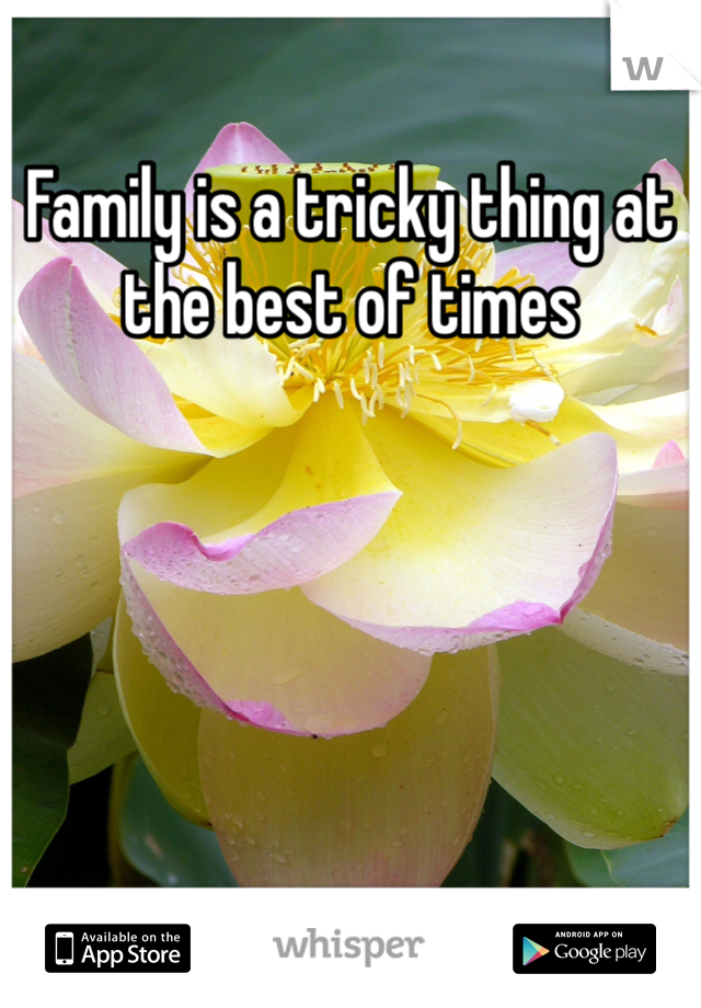 Family is a tricky thing at the best of times 