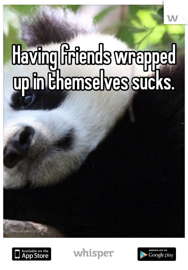 Having friends wrapped up in themselves sucks. 
