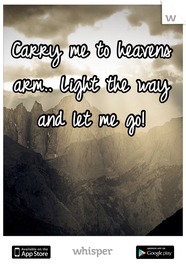 Carry me to heavens arm.. Light the way and let me go! 