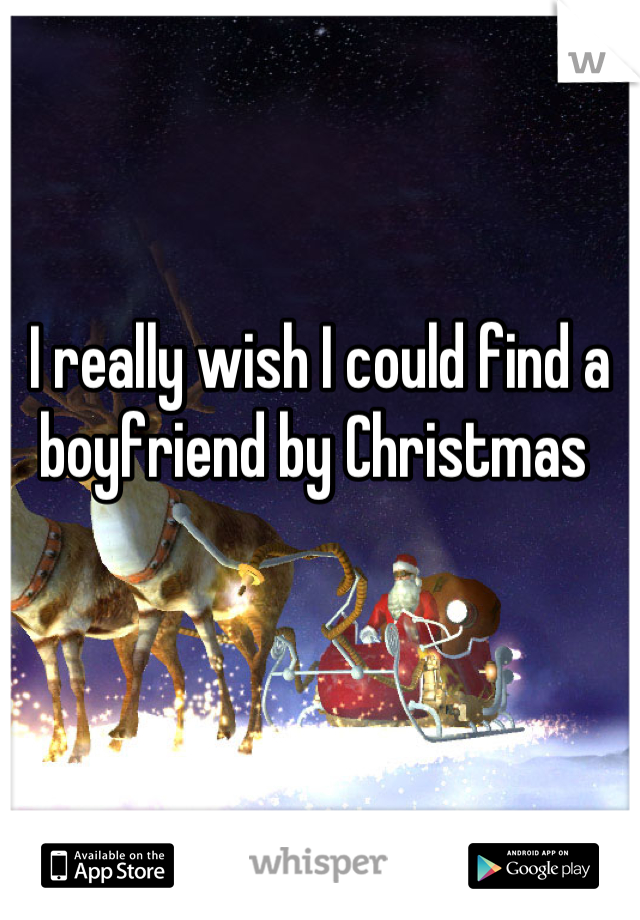 I really wish I could find a boyfriend by Christmas 