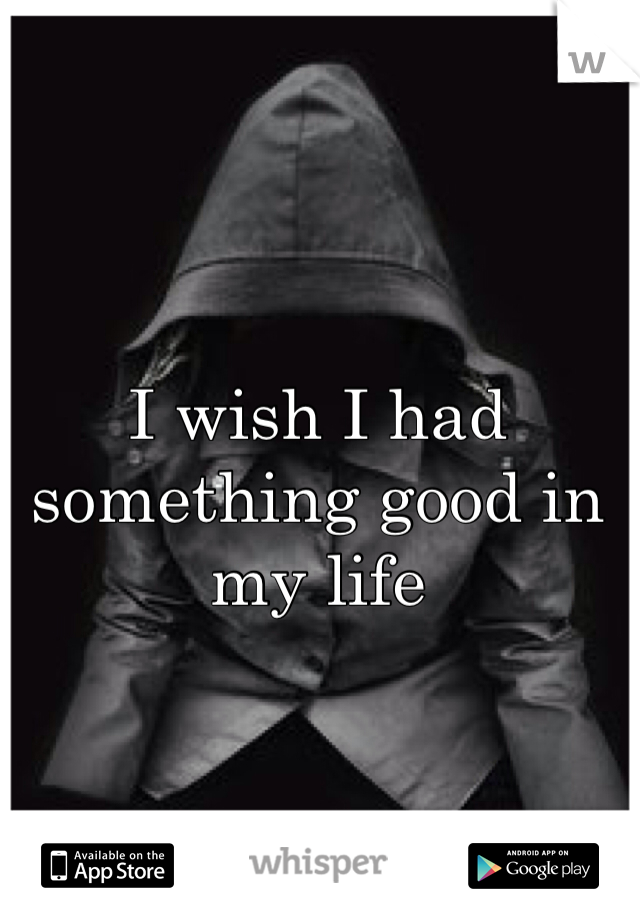 I wish I had something good in my life 