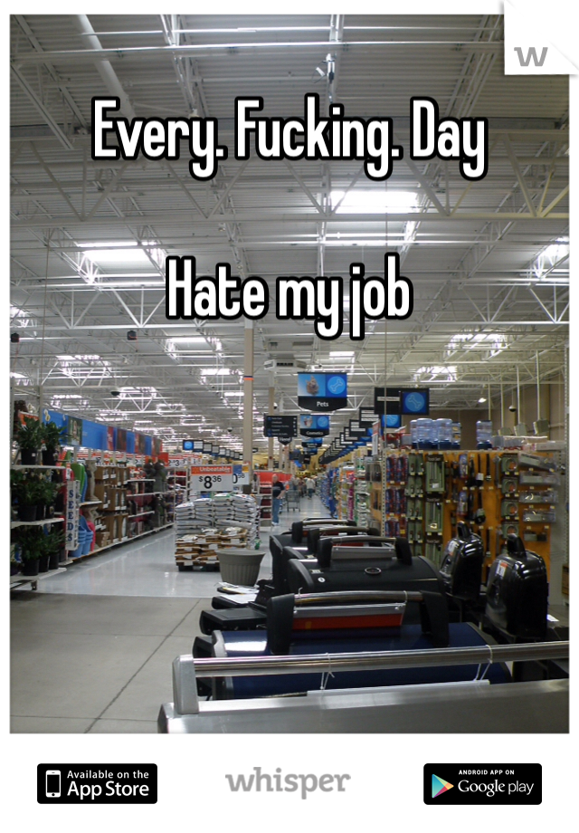 Every. Fucking. Day

Hate my job