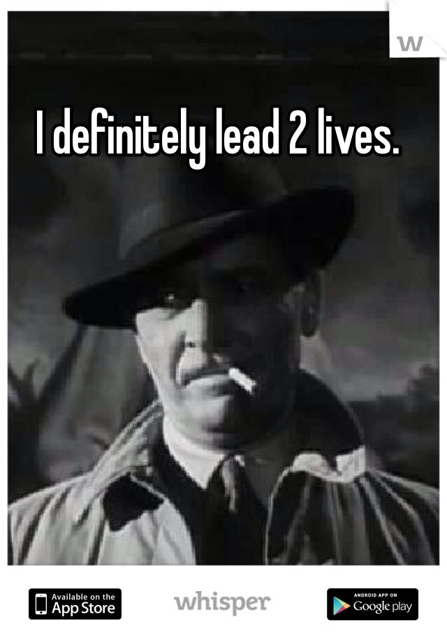 I definitely lead 2 lives.