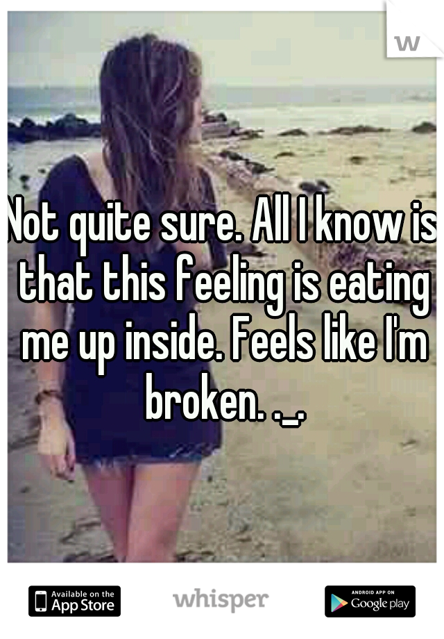 Not quite sure. All I know is that this feeling is eating me up inside. Feels like I'm broken. ._.