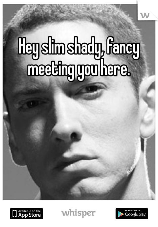 Hey slim shady, fancy meeting you here. 