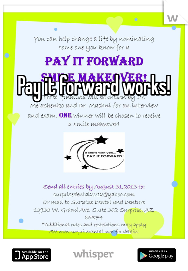 Pay it forward works!
