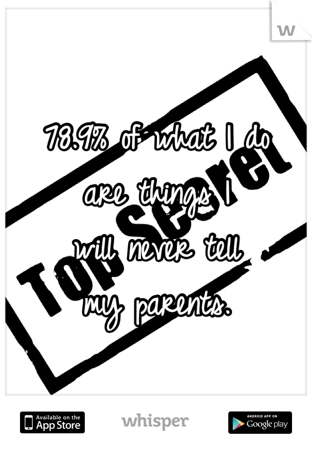 78.9% of what I do
are things I
will never tell
my parents.