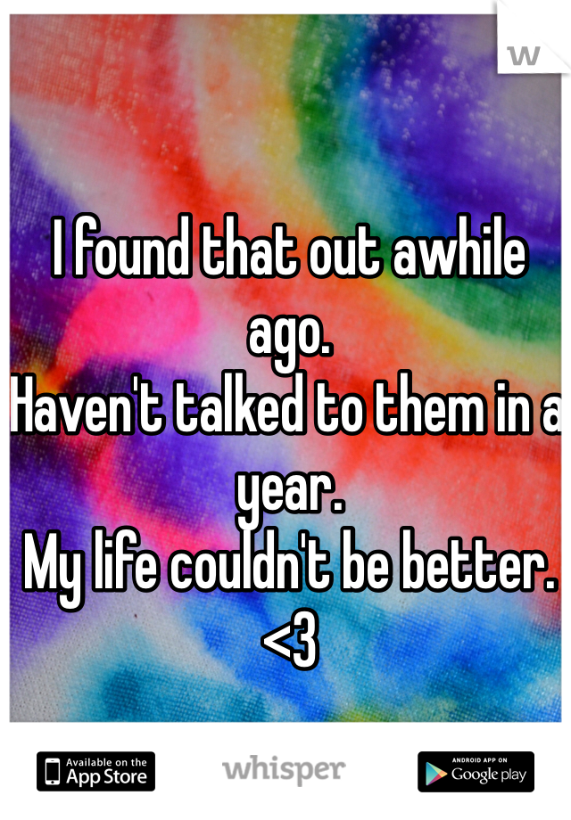 I found that out awhile ago.
Haven't talked to them in a year.
My life couldn't be better. <3