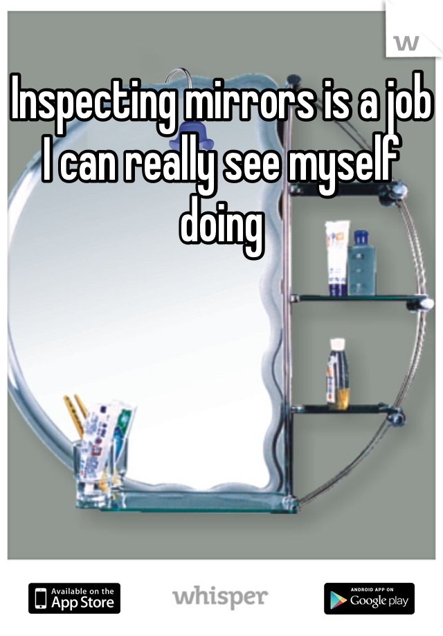 Inspecting mirrors is a job I can really see myself doing