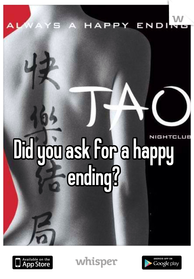 Did You Ask For A Happy Ending